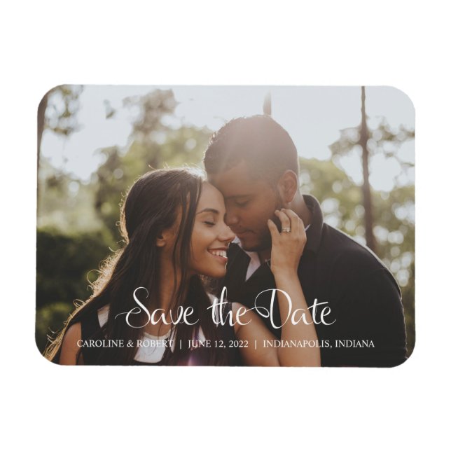 Modernes Save the Date Foto Magnet (Horizontal)