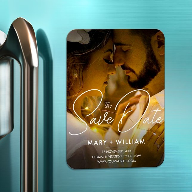 Modernes, Save the Date hochzeitliches Foto Magnet (Von Creator hochgeladen)