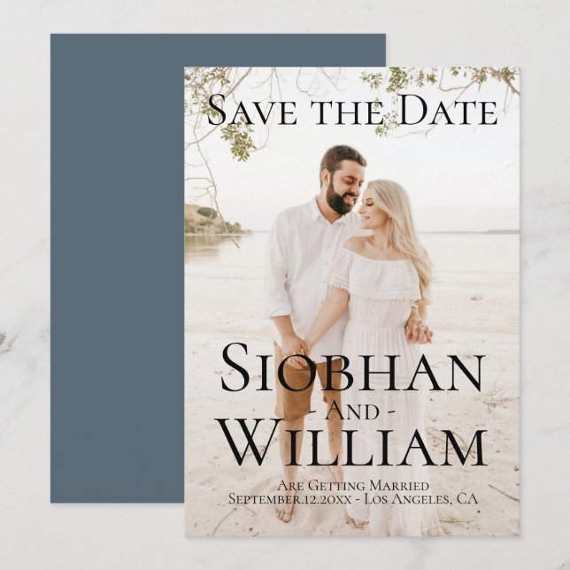 Modernes, Save the Date Personalisiertes Foto Einladung (Vorne/Hinten)