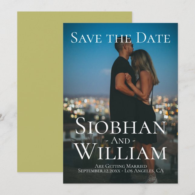 Modernes, Save the Date Personalisiertes Foto Einladung (Vorne/Hinten)
