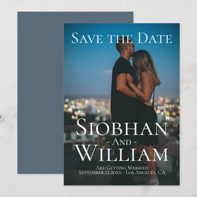 Modernes, Save the Date Personalisiertes Foto Einladung (Vorne/Hinten)