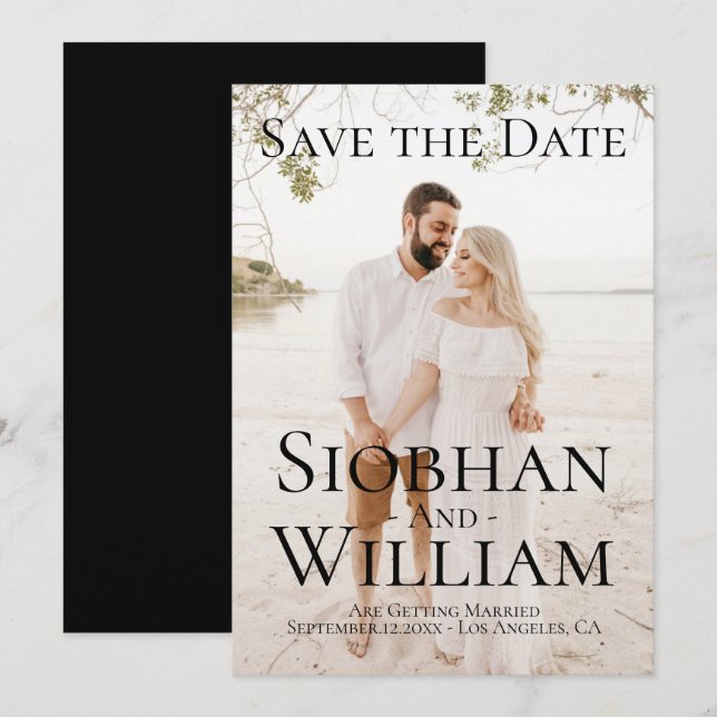 Modernes, Save the Date Personalisiertes Foto Einladung (Vorne/Hinten)