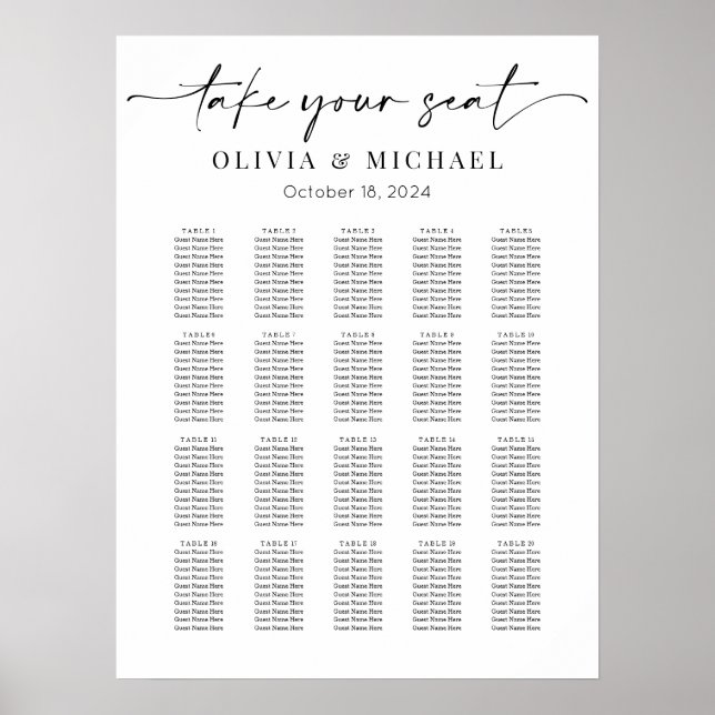 Modernes Save the Date Poster (Vorne)