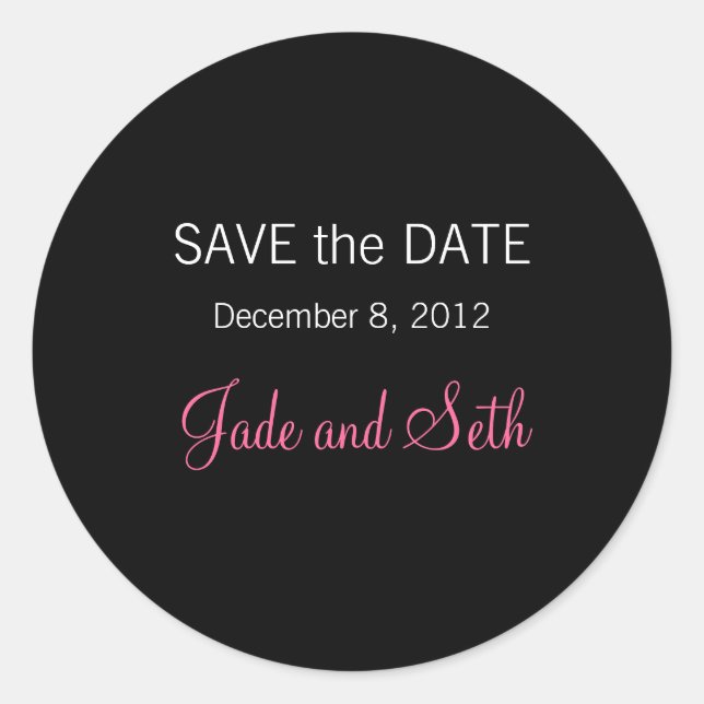 modernes Save the Date Runder Aufkleber (Vorderseite)