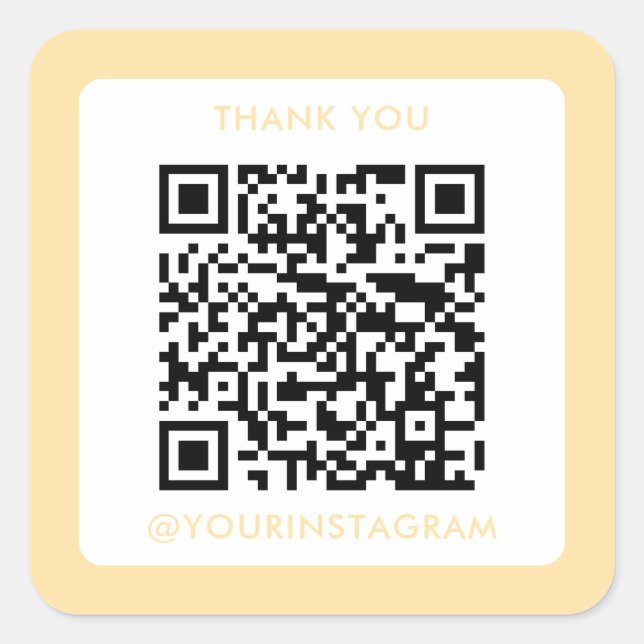 modernes Scannerverfahren dank Marketing qr Quadratischer Aufkleber (Vorderseite)