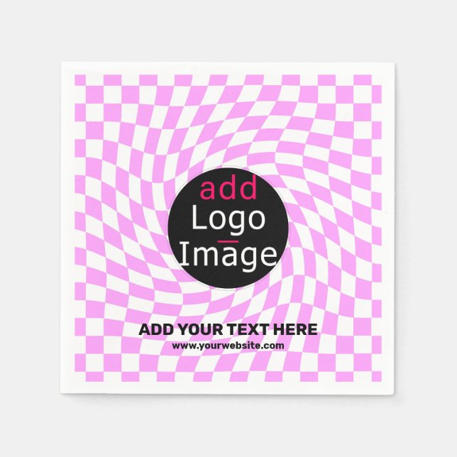 Modernes Schachbrett für Berufliche Markenbezeichn Serviette (Vorderseite)