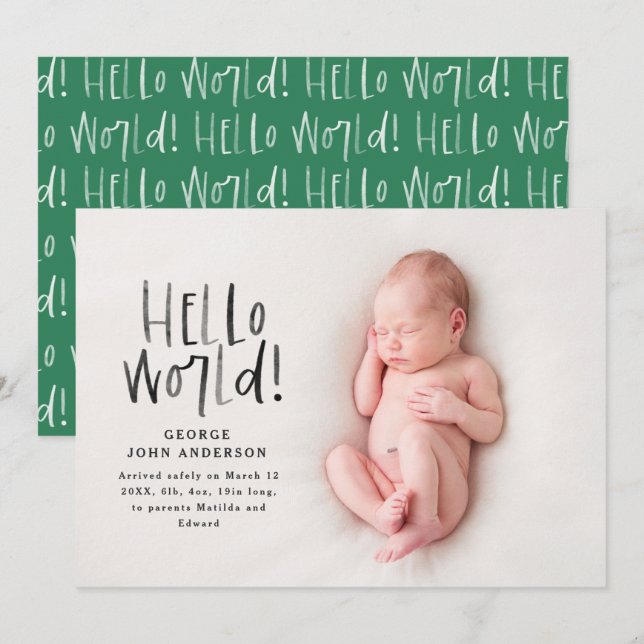 Modernes schick-grünes Typografie-Foto Ankündigung (Vorne/Hinten)