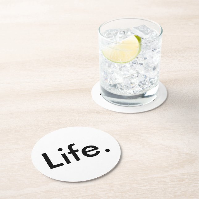 modernes schick LIFE. | Runder Pappuntersetzer (Vor Ort)
