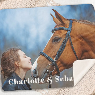 Modernes, schick Personalisiertes Pet Horse Foto Sherpadecke