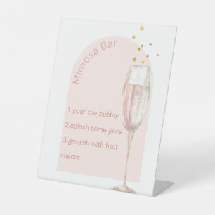 Modernes, schicke Brautparty mimosa Bar  Sockelschild