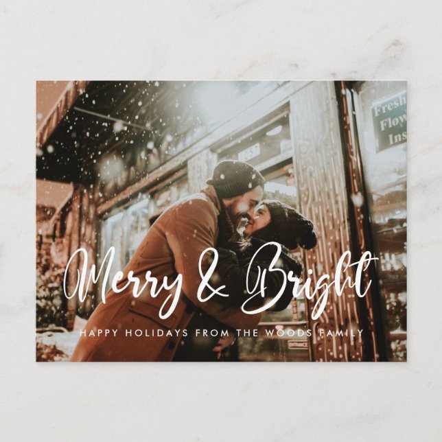 Modernes, schicke, fröhliches und helles Weihnacht Postkarte (Vorderseite)