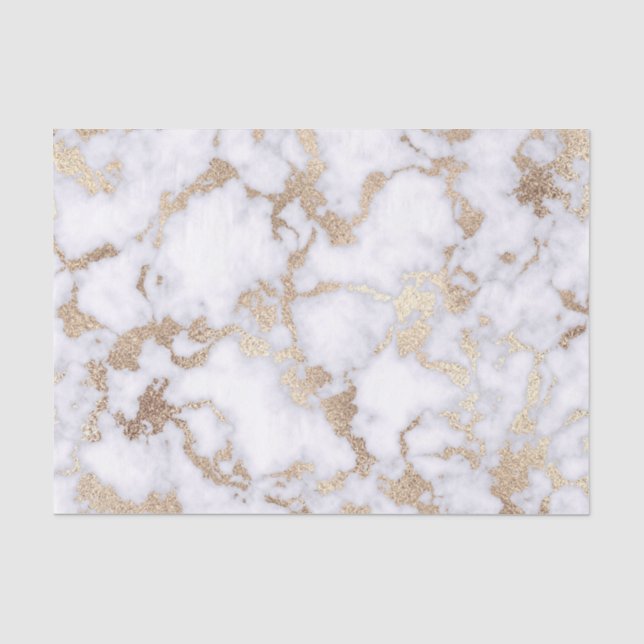 Modernes, schicke Muster aus weißem Goldfolie Seidenpapier (Vorderseite)