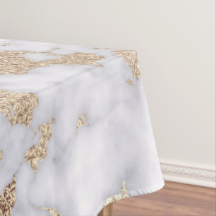 Modernes, schicke Muster aus weißem Goldfolie Tischdecke