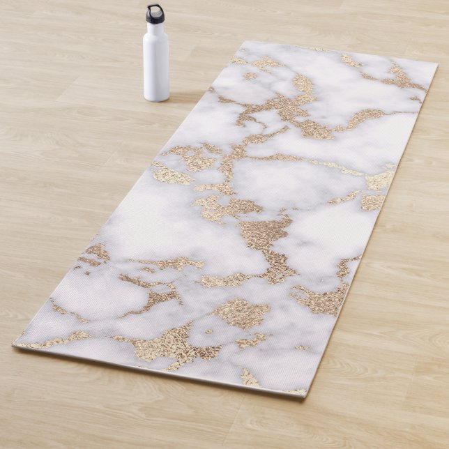 Modernes, schicke Muster aus weißem Goldfolie Yogamatte (Beispiel)