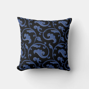 Modernes schickes elegantes blaues und schwarzes kissen