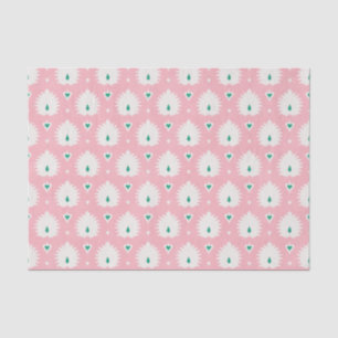 Modernes schickes Pastellrosa-Grün ikat Muster Seidenpapier