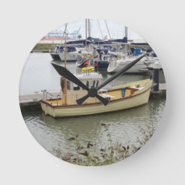 Modernes Schiff Traditioneller Stil Runde Wanduhr