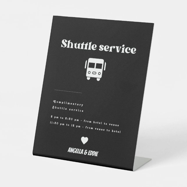 Modernes Schild mit Retro-Shuttle-Service (Vorderseite)