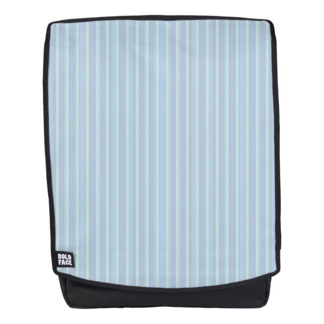 Modernes, schimmerndes, blau gestreiftes Muster Rucksack (Vorderseite)