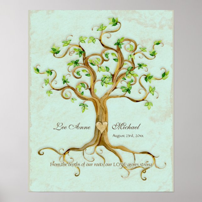 Modernes, schlanke Baumwurzeln aus dem Leaf Antiqu Poster (Vorne)