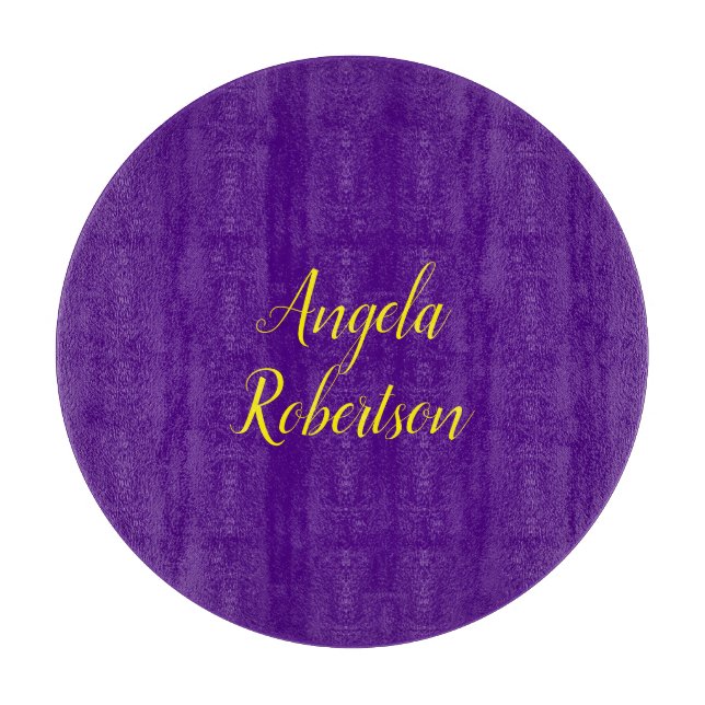 Modernes schlicht-minimalistisches Indigogelb Schneidebrett (Vorderseite)