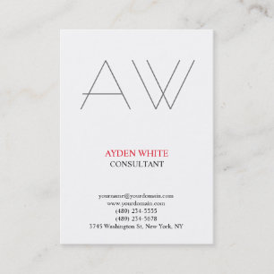 Modernes schlichtes einfaches Schwarz-weißes rotes Visitenkarte