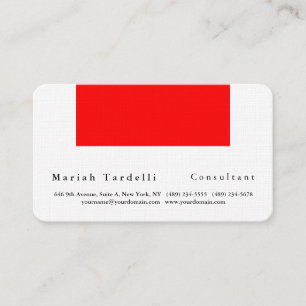 Modernes Schlichtes Elegantes Minimalistisches Rot Visitenkarte