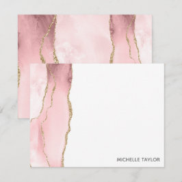 Modernes schlichtes elegantes Rosa-Tor Mitteilungskarte