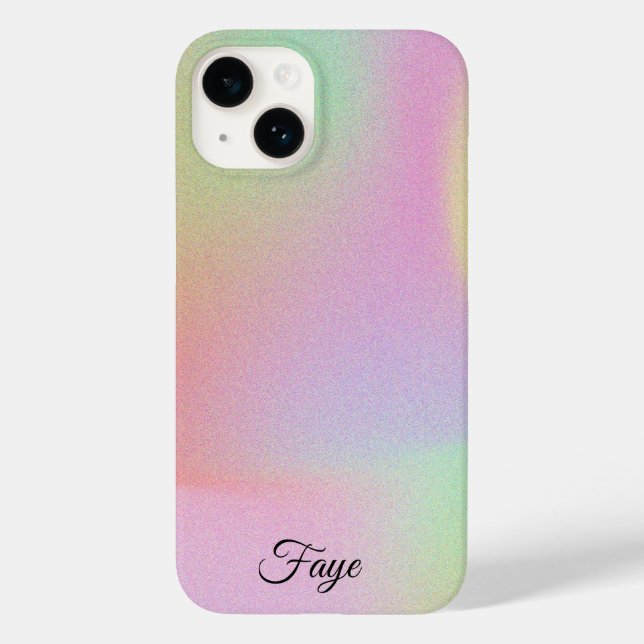 Modernes, schlichtes, farbiges Regenbogengefälle Case-Mate iPhone 14 Hülle (Rückseite)