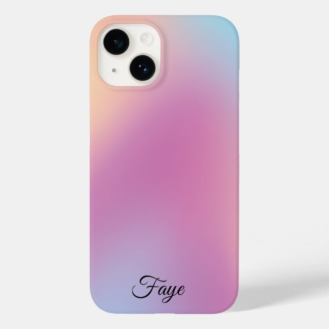 Modernes, schlichtes, farbiges Regenbogengefälle Case-Mate iPhone 14 Hülle (Rückseite)
