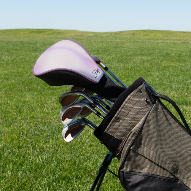 Modernes, schlichtes, farbiges Regenbogengefälle Golf Headcover (In SItu)