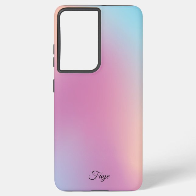 Modernes, schlichtes, farbiges Regenbogengefälle Samsung Galaxy Hülle (Rückseite)