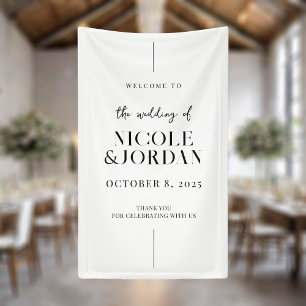 Modernes, schlichtes Hochzeitswillkommen Banner