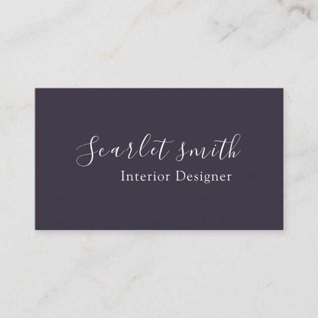 Modernes, schlichtes minimalistisches Design Visitenkarte (Vorderseite)