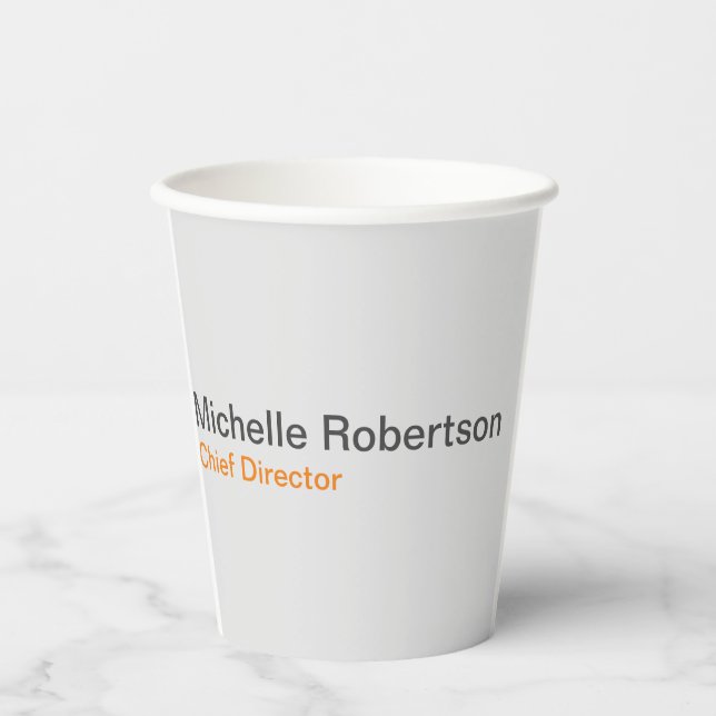 Modernes Schlichtes Minimalistisches Hinzufügen ei Pappbecher (Vorderseite)