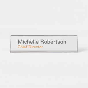 Modernes Schlichtes Minimalistisches Hinzufügen ei Schreibtischnamensplakette