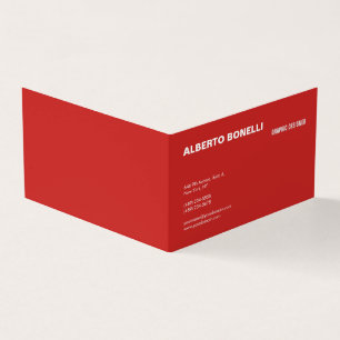 Modernes Schlichtes Minimalistisches Rotes Weiß Be Visitenkarten