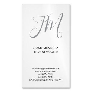 Modernes, schlichtes Monogramm mit einfacher Hands Magnetische Visitenkarte