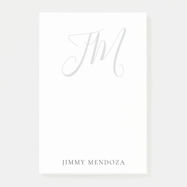 Modernes, schlichtes Monogramm mit einfacher Hands Post-it Klebezettel (Vorderseite)
