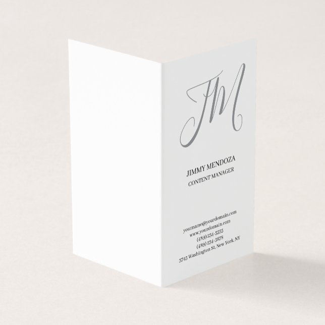 Modernes, schlichtes Monogramm mit einfacher Hands Visitenkarten (Vorderseite)