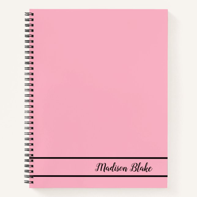 Modernes Schlichtes Pastellrosa Notizbuch (Vorderseite)