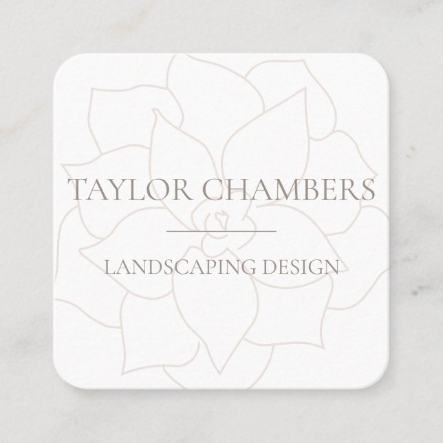 Modernes, schlichtes quadratische visitenkarte (Vorderseite)