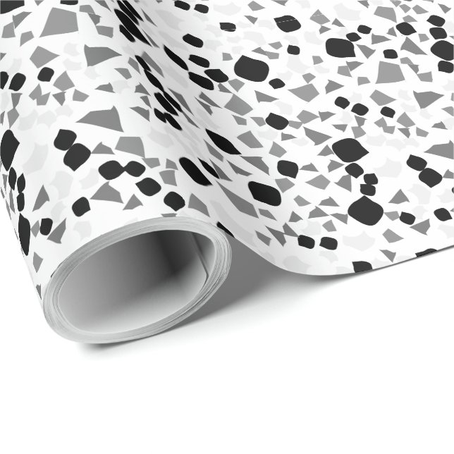 Modernes schlichtes weißes Terrazzo Geschenkpapier (Rolleneckpunkt)
