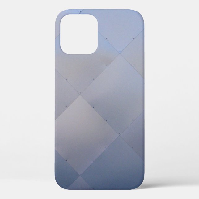 Modernes schmales Schachbrettmetall Blau Case-Mate iPhone Hülle (Rückseite)