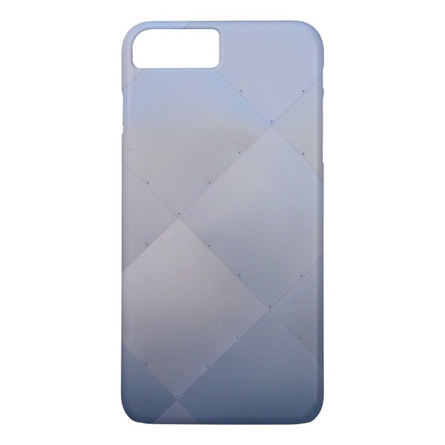 Modernes schmales Schachbrettmetall Blau Case-Mate iPhone Hülle (Rückseite)