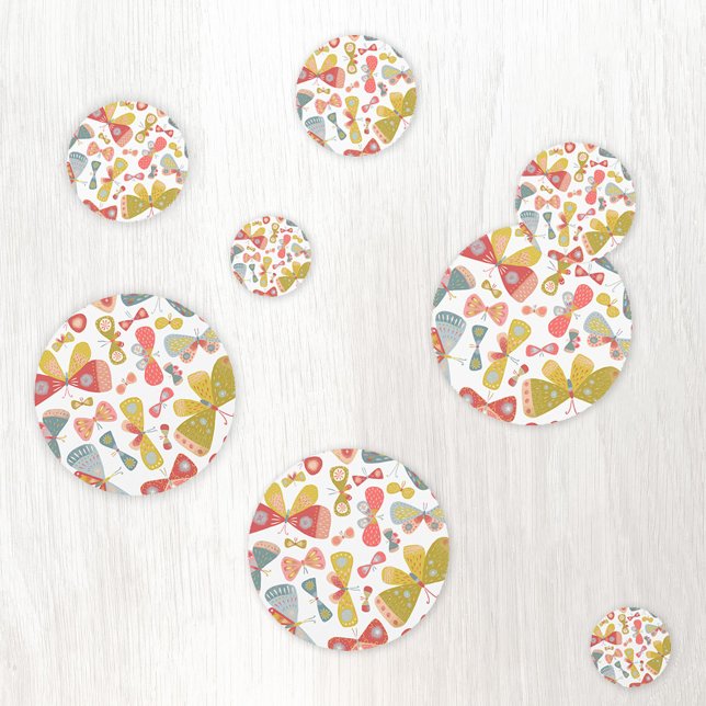 Modernes Schmetterlingsmuster Konfetti (Modern pink and green butterfly pattern confetti)