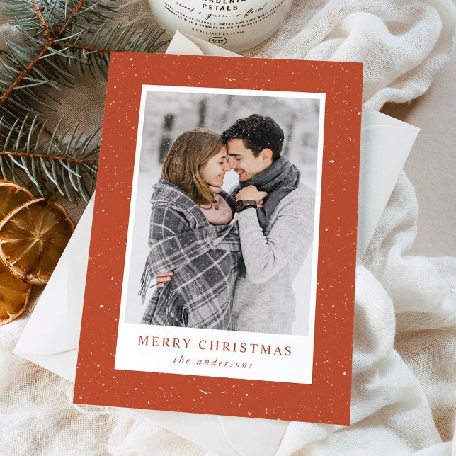 Modernes Schneeflocken-Foto Feiertagskarte (Von Creator hochgeladen)