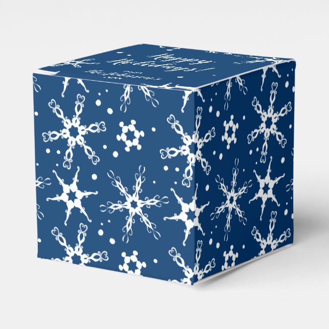 Modernes Schneeflocken Personalisiert Gefallen Ges Geschenkschachtel (Vorderseite)