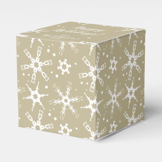 Modernes Schneeflocken Personalisiert Gefallen Ges Geschenkschachtel (Vorderseite)