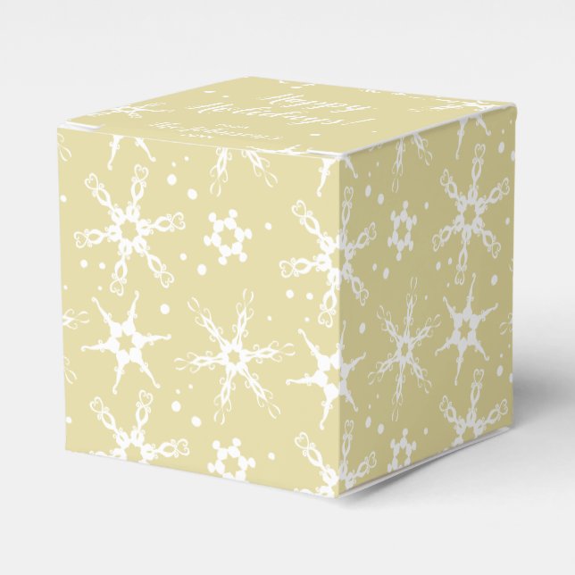 Modernes Schneeflocken Personalisiert Gefallen Ges Geschenkschachtel (Vorderseite)